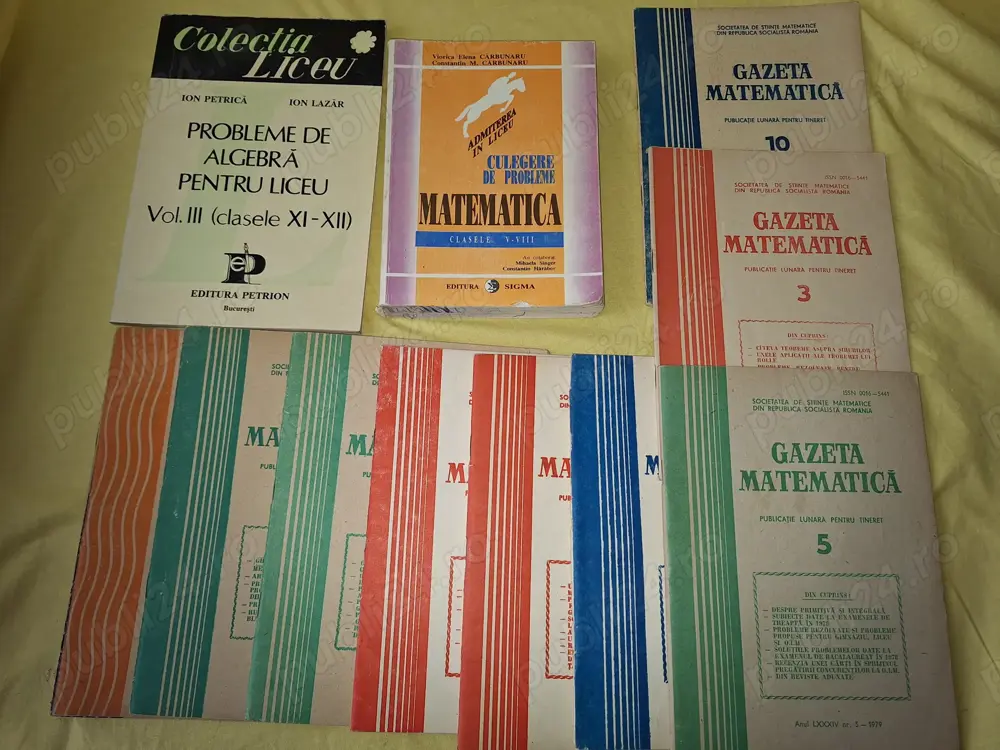 Culegeri de matematica, 5-8, liceu, gazeta matematica
