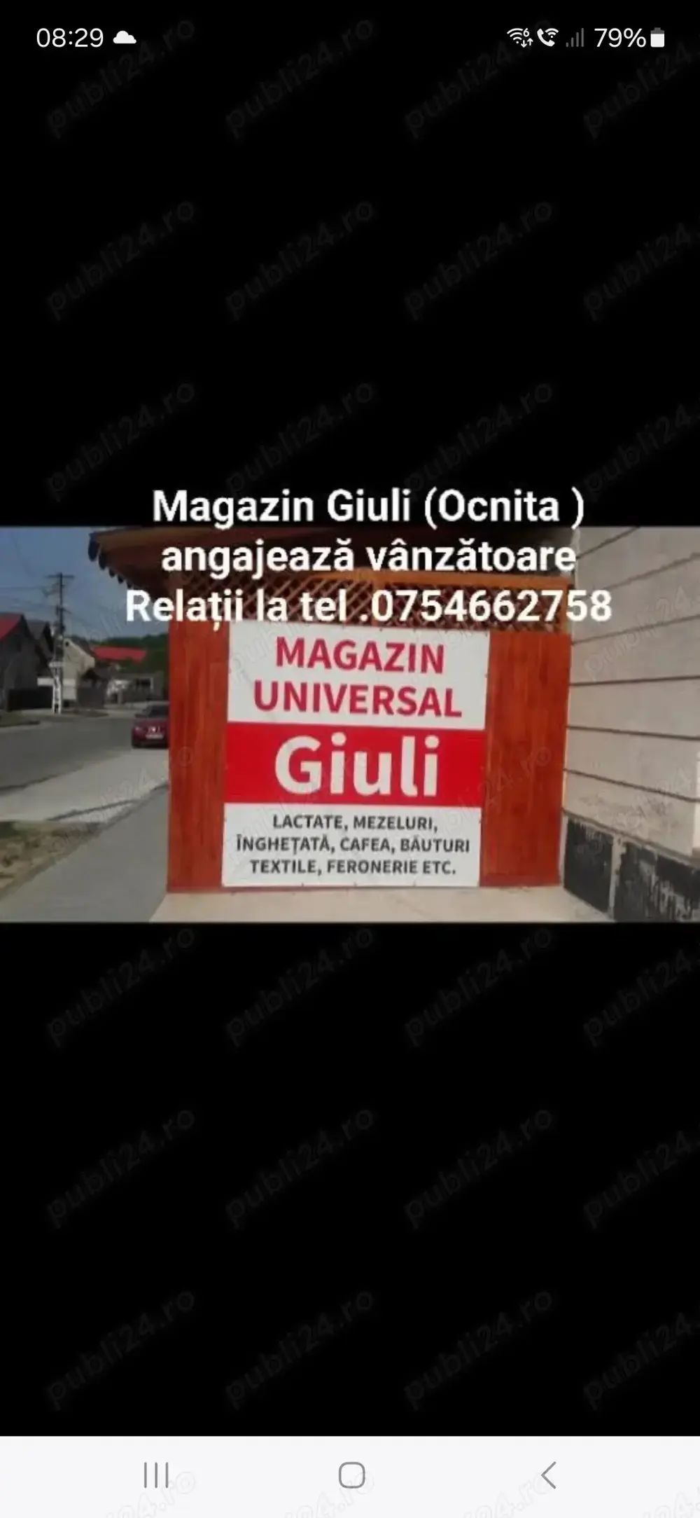 Magazin Giuli Ocnita (Ocnele Mari) angajează vanzatoare