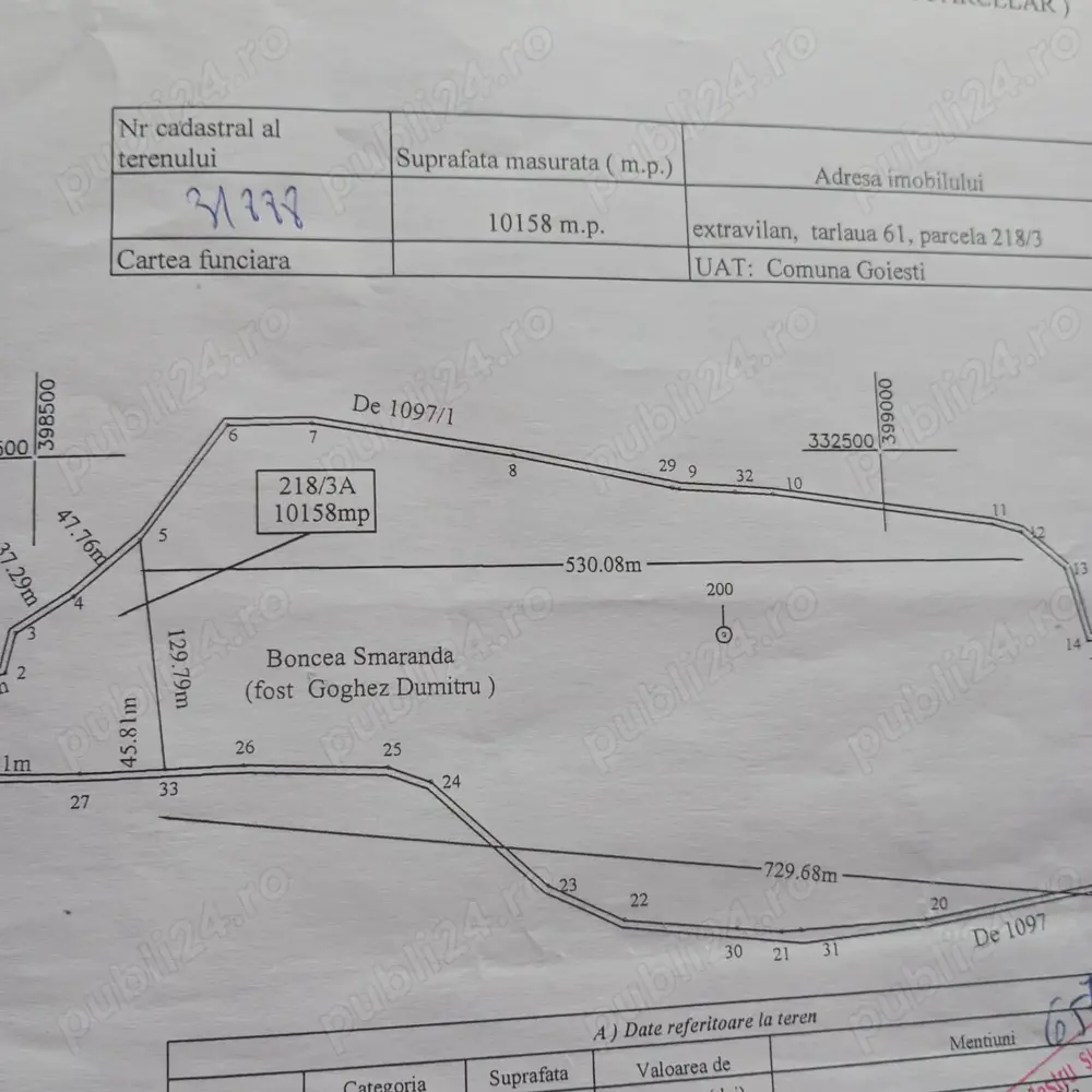 vand teren agricol Goiesti