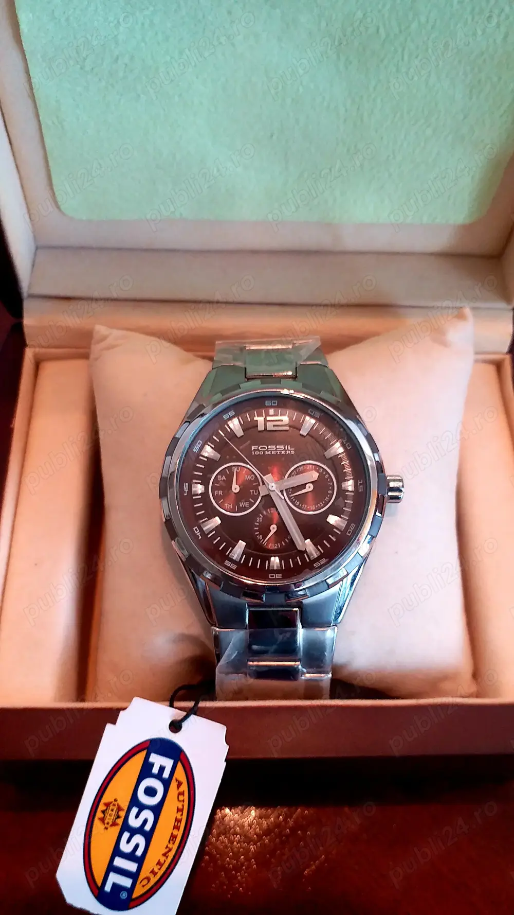 Ceas "FOSSIL Blue BQ9334"Water Resistant 100m,Full Steel Inox,Nou,