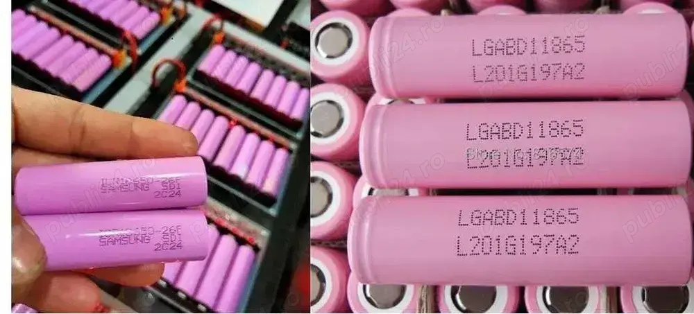 Acumulatori litiu 18650 celule ptr aspiratoare filetante lanterne lampi solare radio boxe etc