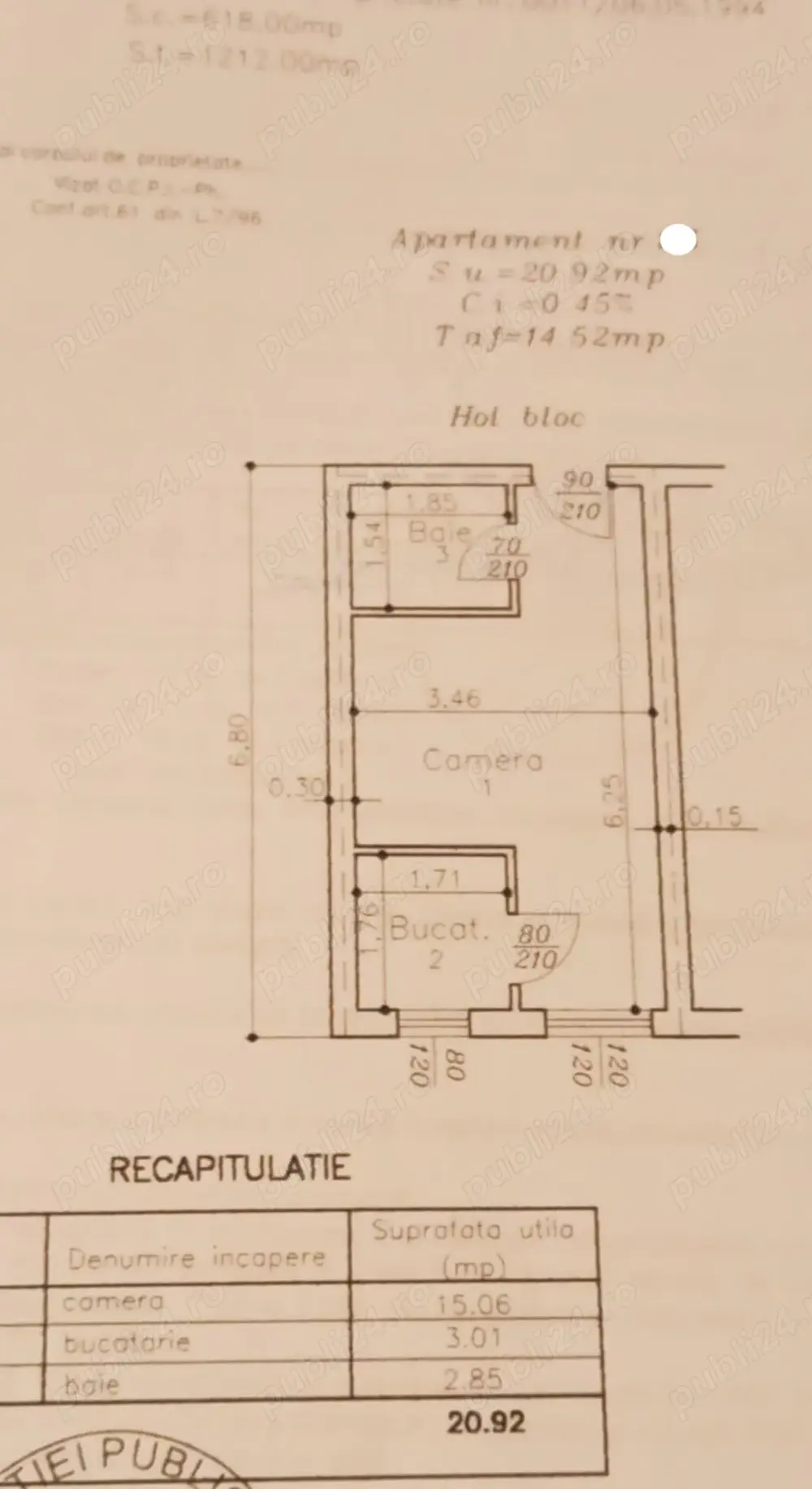 Garsoniera Sud etaj 1 de vanzare