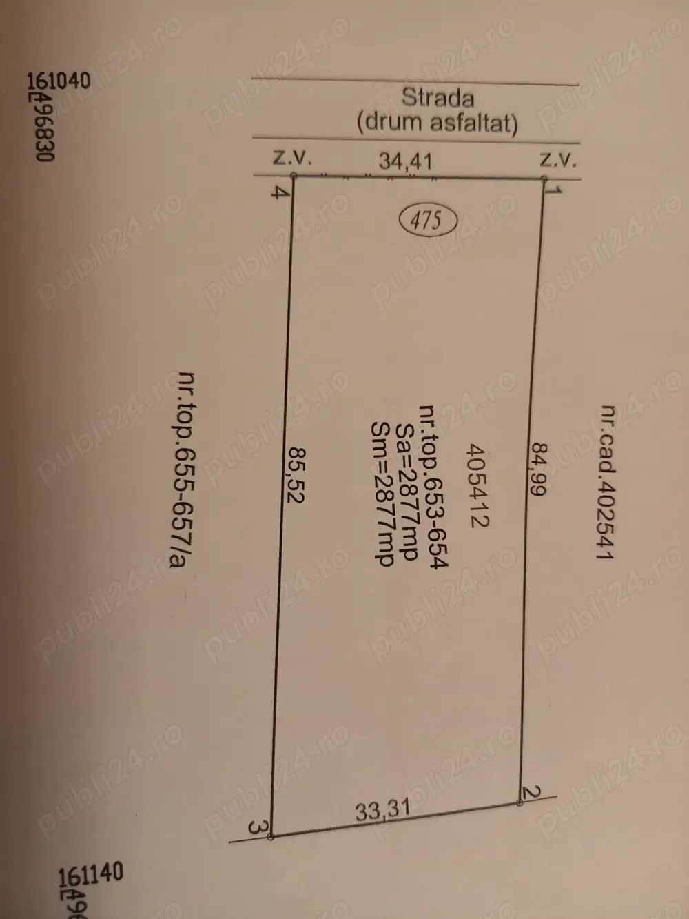 Teren intravilan  2877 m2