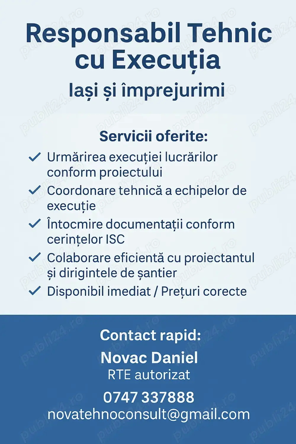RTE-Responsabil Tehnic cu Execuția   Iași și împrejurimi
