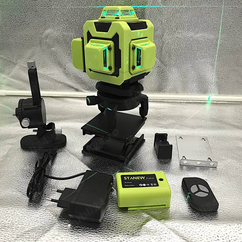 Nivel laser verde, autonivelare, telecomanda   precizie garantata