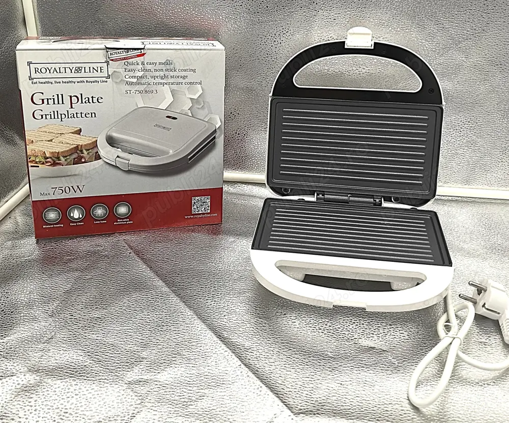 Sandwich maker inox 750W, 2 felii, antiaderent