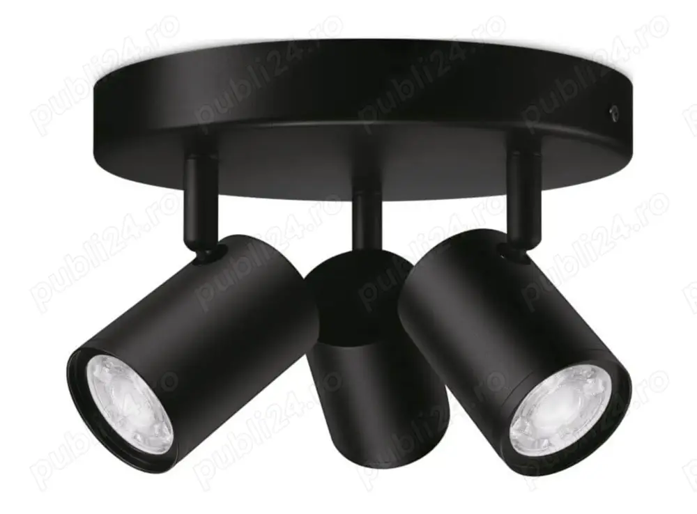 Plafoniera LED WIZ Imageo, 3x5W, 1035lm, Wi-Fi, RGB, negru