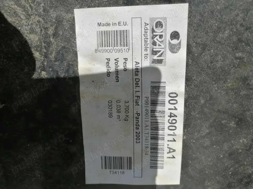 Aripa stanga fiat panda 
