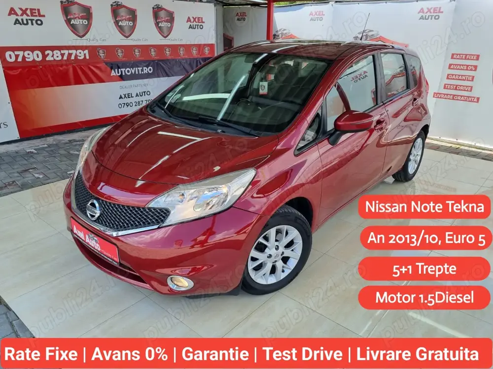 Nissan Note Tekna, An 2013 10,Motor 1.5Diesel, 90CP, Euro 5, Rate Fixe, Avans 0% Livrare Gratuita Nissan Note Tekna, An 2013 10,Motor 1.5Diesel, 90CP, Euro 5, Rate Fixe, Avans 0% Livrare Gratuita