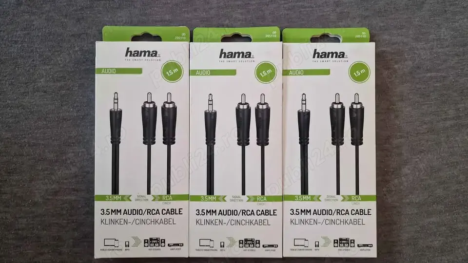 Cablu audio Jack 3.5mm RCA 1.5m Hama