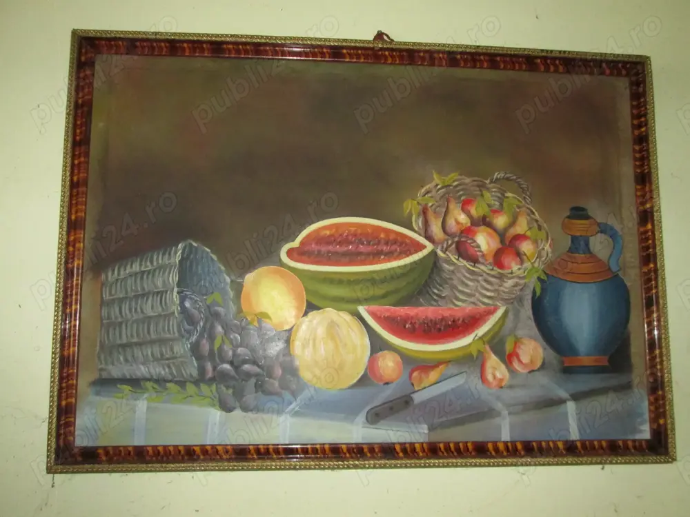 Tablou cu pictura in  ulei reprezentand fructe
