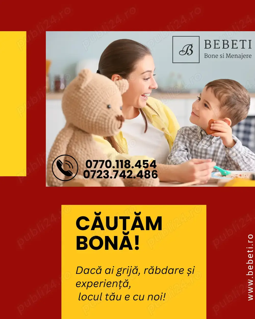 Căutăm bonă - Craiova-București