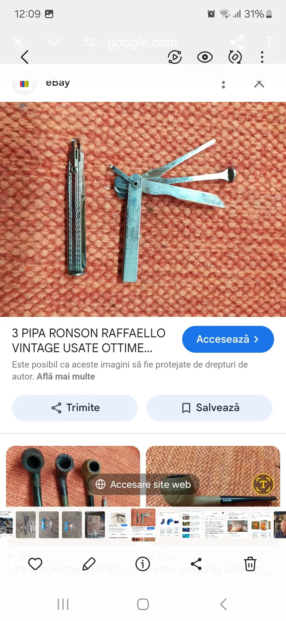 Accesorii vintage pipă fumat