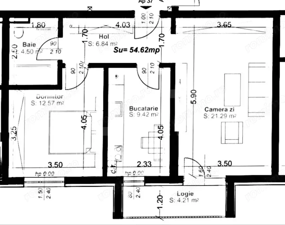 Apartament 2 camere, decomandat, 54mp utili, logie 4,21, zona Aradului Apartament 2 camere, decomandat, 54mp utili, logie 4,21, zona Aradului