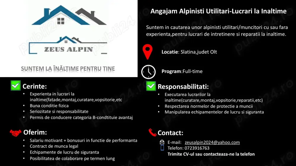  Angajam Alpinist Utilitar-Lucrari la inaltime