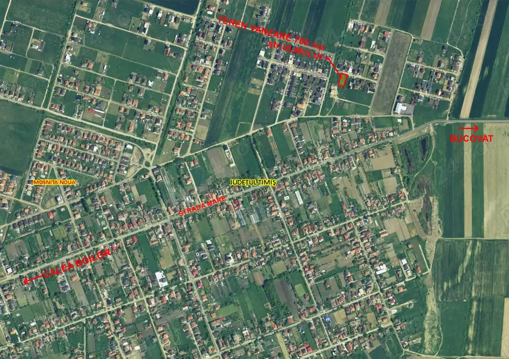 Proprietar vand teren 709 mp  pentru casa pe strada Ulmului , MosnitaVeche.
