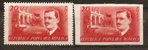 Timbre Romania 1949 LP 252 + 252a nestampilate MNH