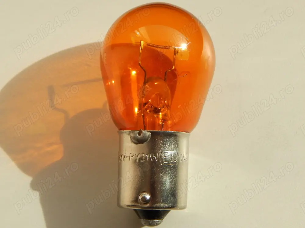 Bec cu filament 12V 21W semnalizare portocaliu BAU15s fab SELUM