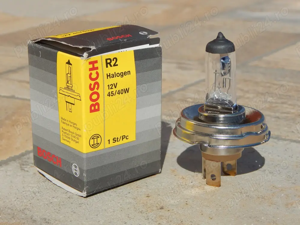 Bec auto halogen Bosch R2 12 V 45 / 40 W P45t fab Ungaria cu ambalaj