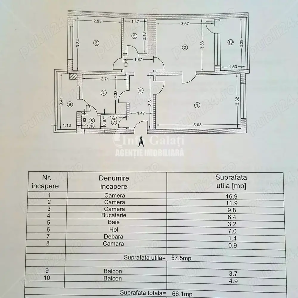 | Apartament cu 3 camere | Tiglina 2 |