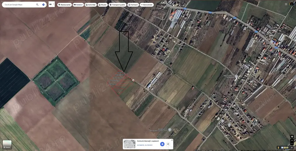 Terenuri intravilane de vanzare - 14.550 mp total, Strada,Troitei, Adunatii-Copaceni,Judetul Giurgiu