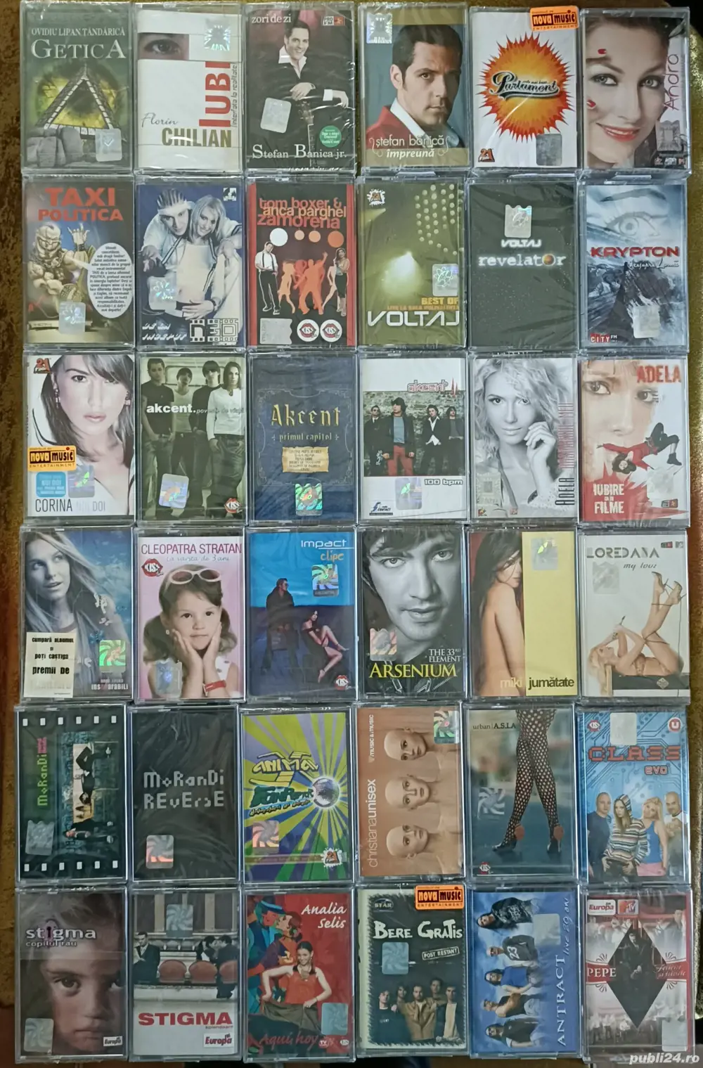 casete audio sigilate cu muzică Românească Pop , Rock , Dance 