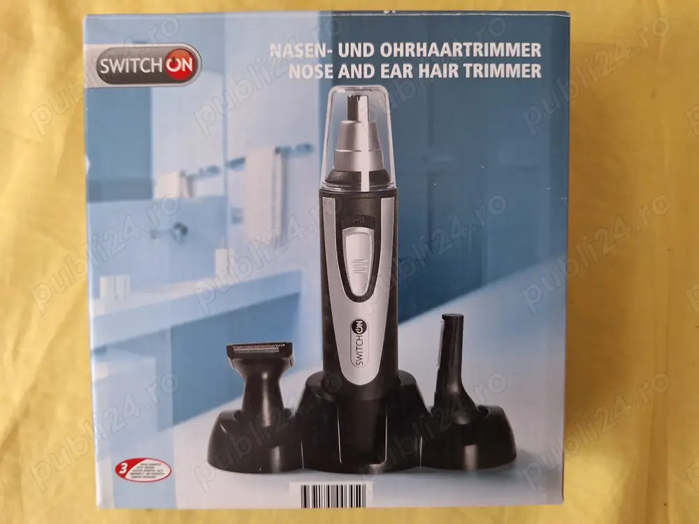 Trimmer pentru nas urechi  sprancene, baterie, cu accesorii