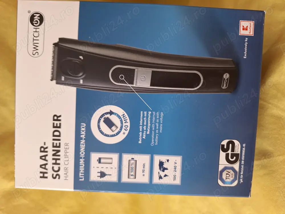 Aparat de tuns parul si barba, alimentare la baterii sau 220V, model Switch-on