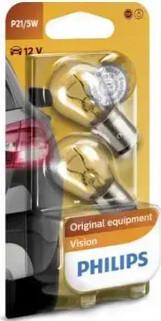 Set 2 Becuri Auto Auxiliare Halogen Philips P21/5W, 12V, 5W