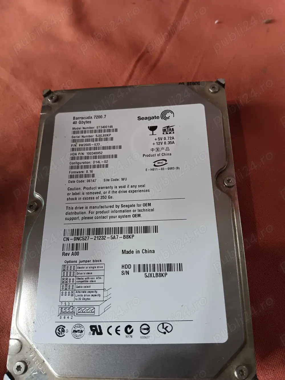 hdd Barracuda 7200.7 40gb pe ide