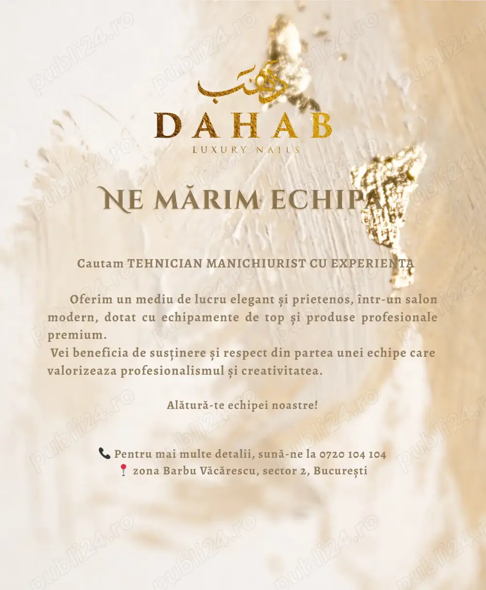 Angajez manichiurista Tehnician unghii cu experienta