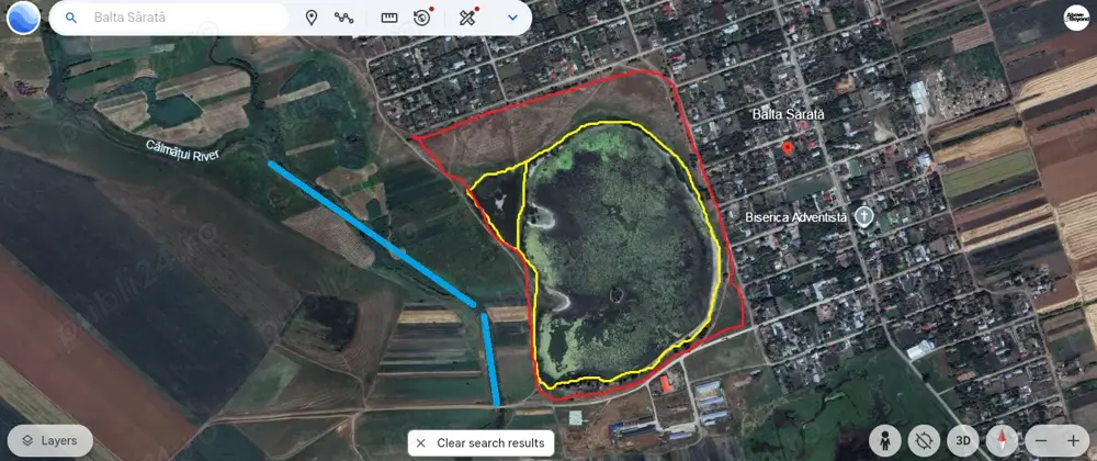 Concesiune baltă pescuit 20 ha   30 ani   cabană 100 mp   Teleorman