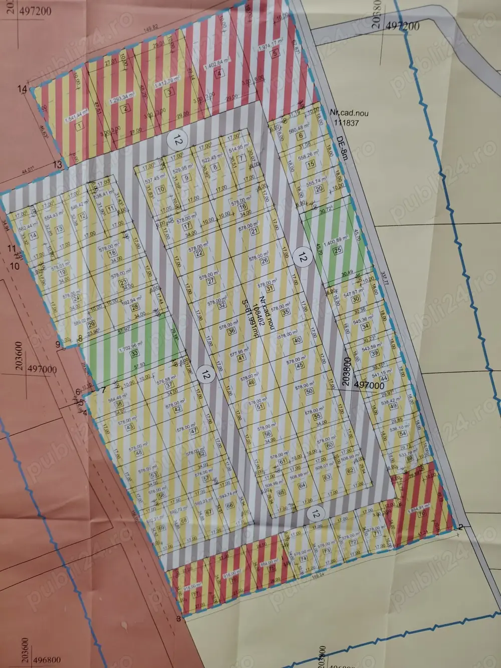 Oportunitate de investitie, teren zona Sanandrei-Carani, cu utilitati, 35 euro