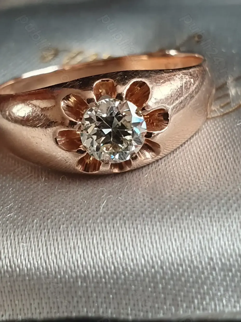 Ghiul GYPSY unisex aur masiv cu diamant natural 0,52CT 