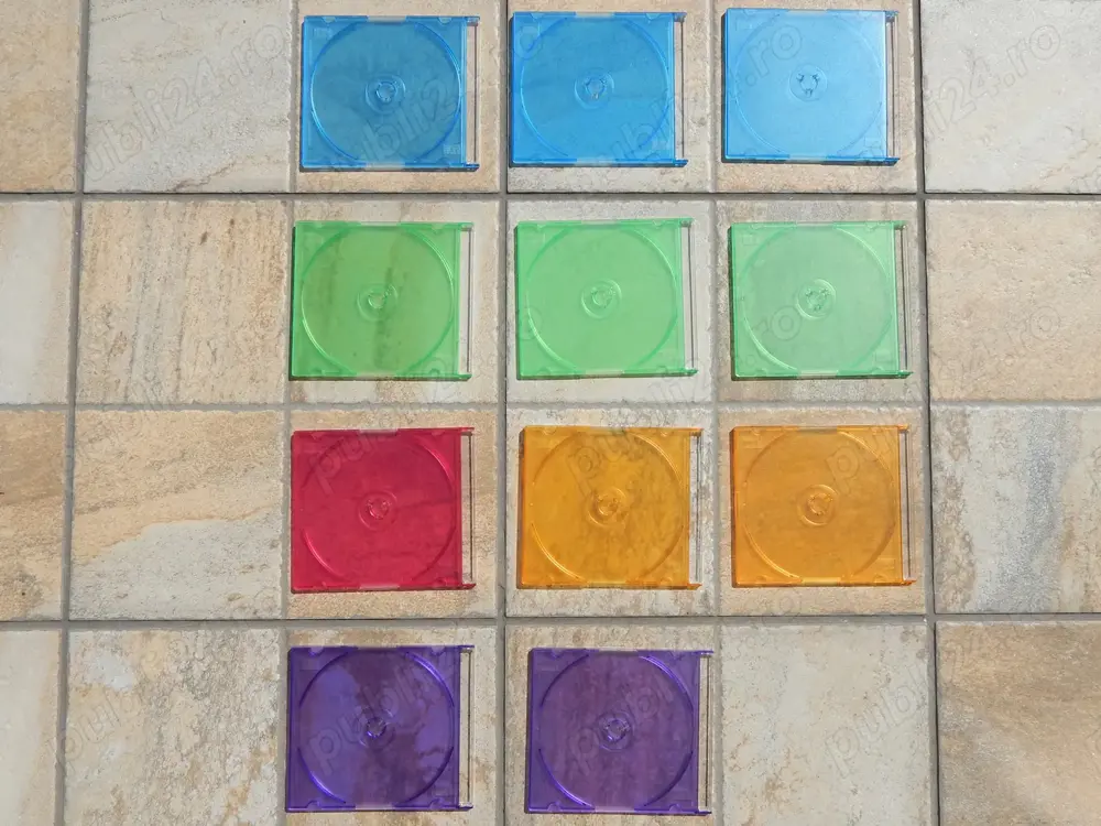 Carcase CD-uri slim multicolore uzate (pret la buc)