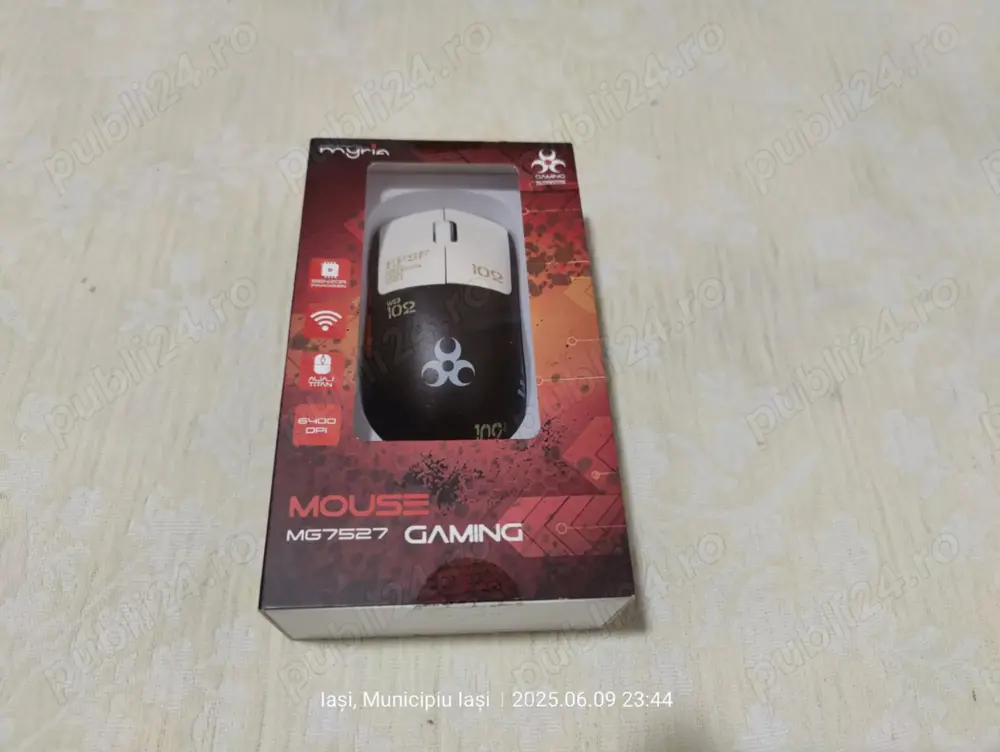 Mouse Gaming Wireless MYRIA MG7527, 6400dpi, negru,(Super Ofertă).