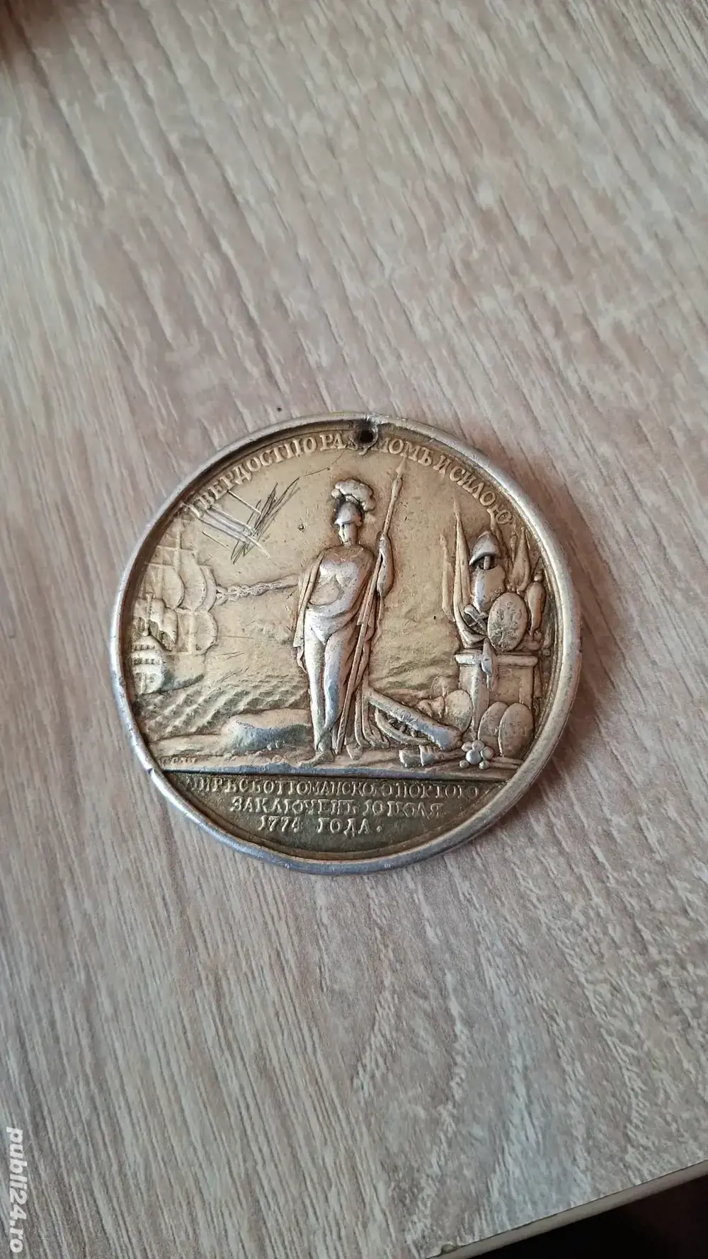 moneda medalie argint 1774 rusia echaterina 60 grame raritate