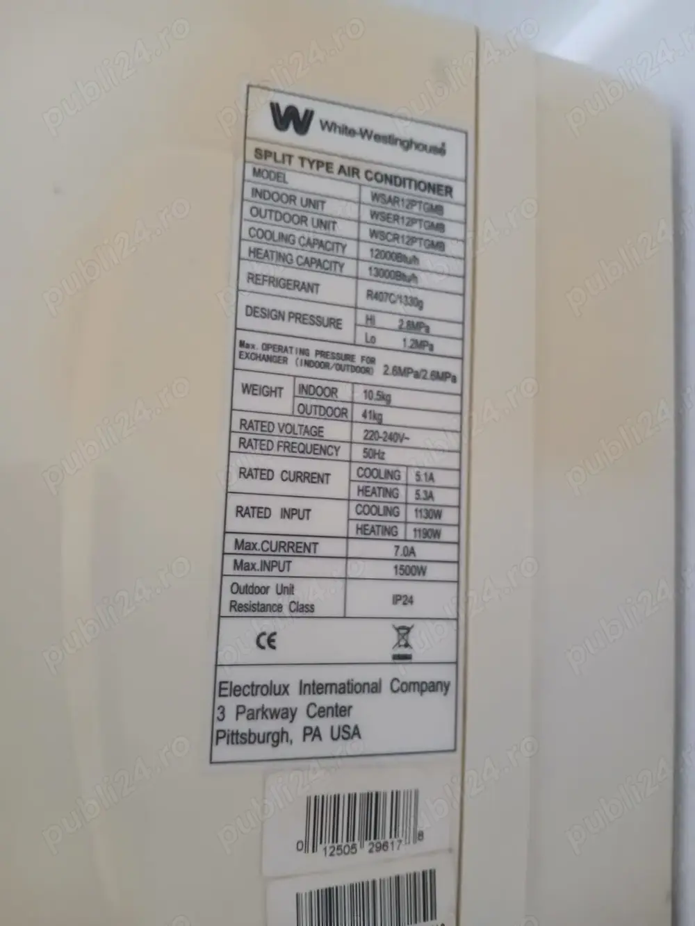 Aerul condiționat White Westinghouse