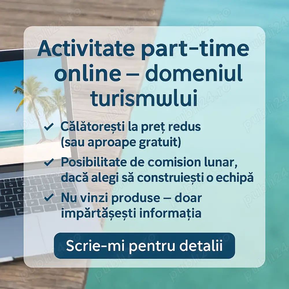 Colaborare online turism   program flexibil, part-time