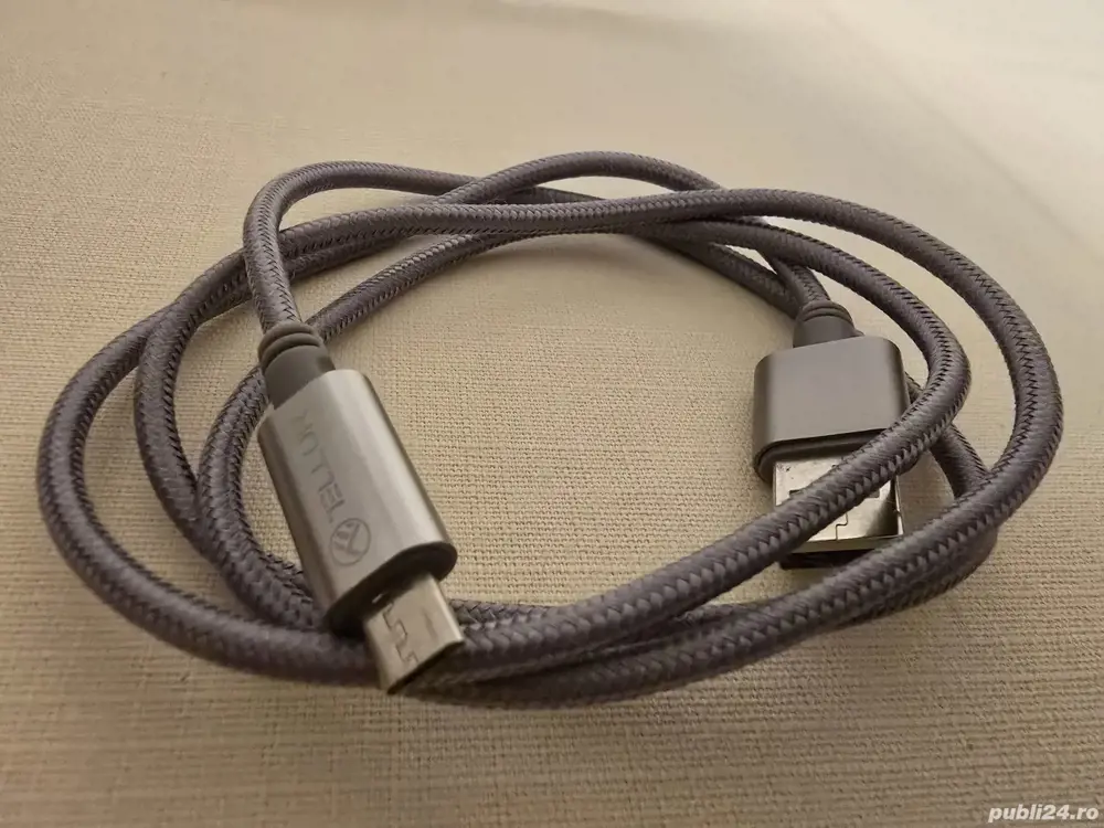 cablu microUSB îmbrăcat textil