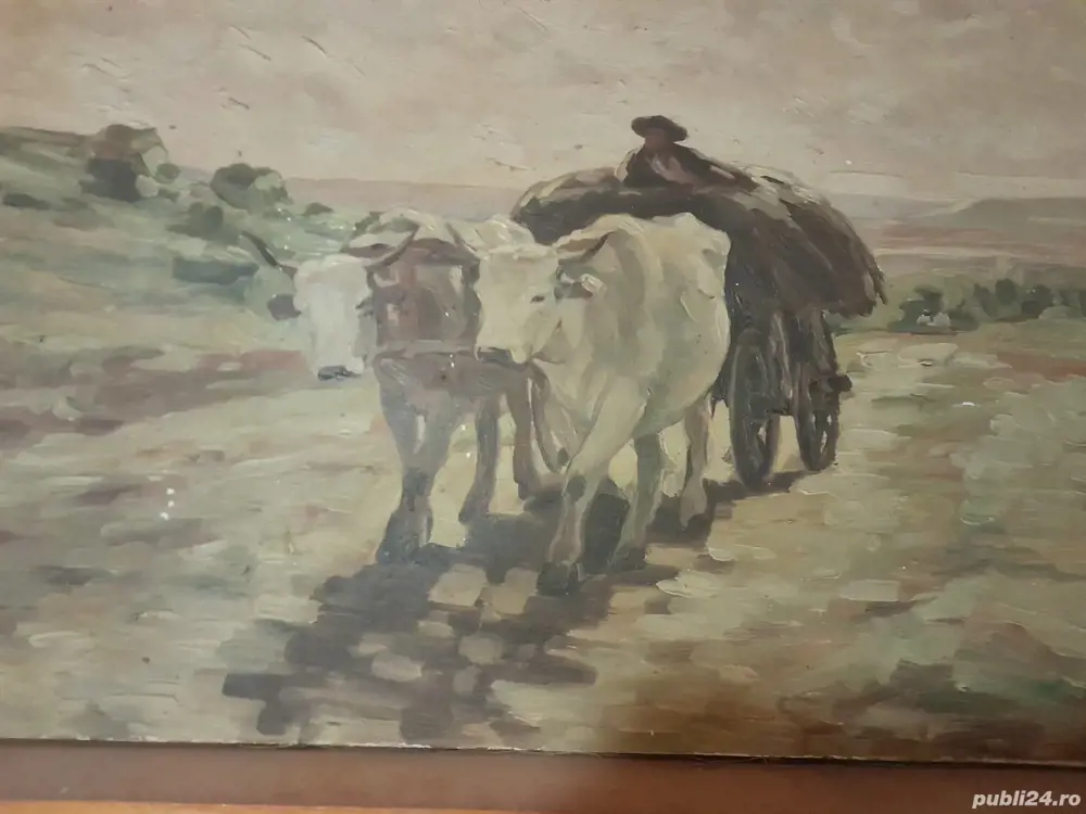 Tablou Car cu boi reproducere inceput de secol XX