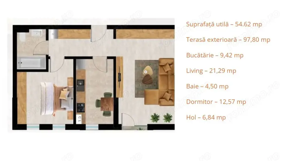 Apartament nou, 2 camere - la Parter - zona  Aradului