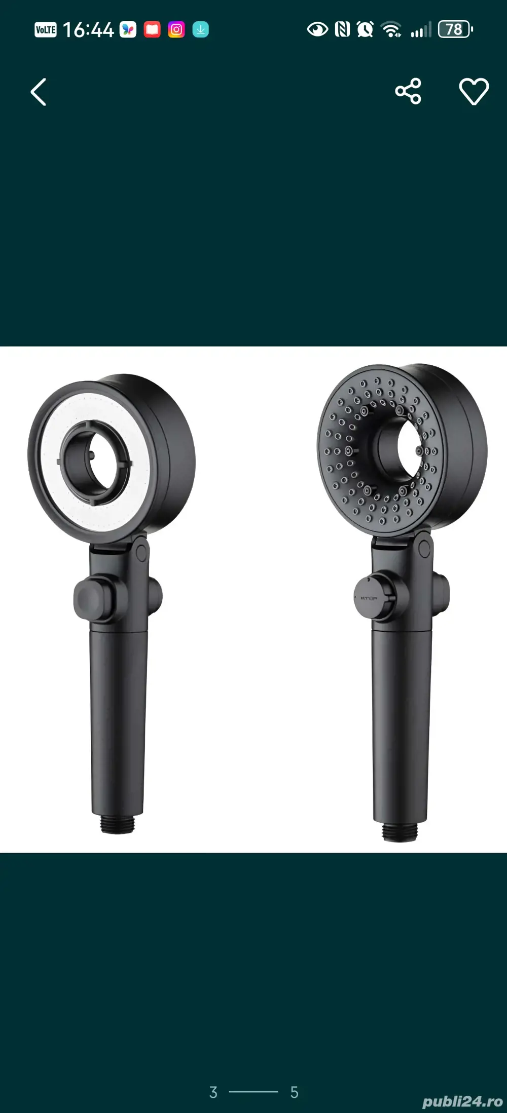 Para de dus multifuncțională cu 3 moduri pulverizare + 4 filtre 