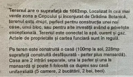 Vând casă și teren in Copou