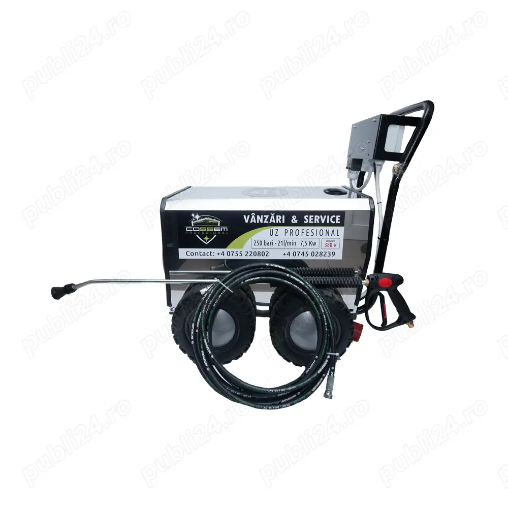 Aparatul de spălat cu presiune Inox TST 250 Bar, cu un debit de 21 litri min și alimentare la 380 V