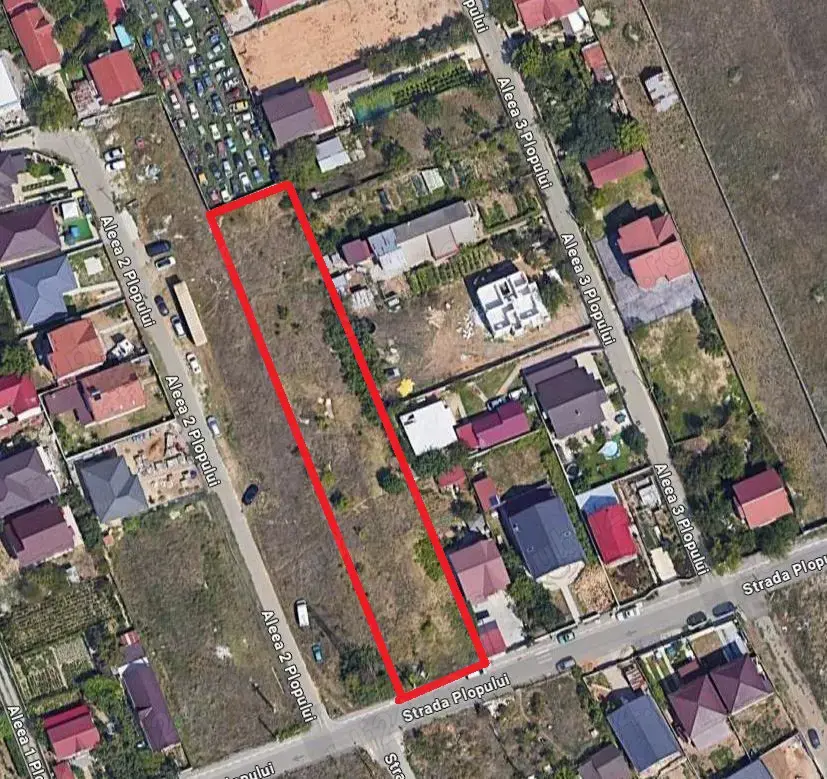 Teren 2000 mp B.Valcii- Str. Plopului
