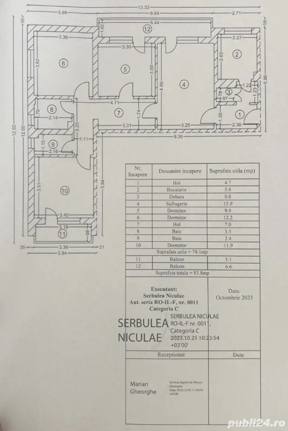 apartament 4 camere urziceni