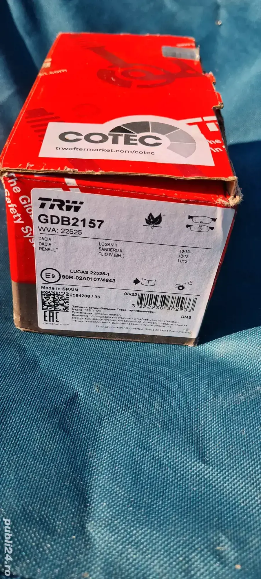 Placute frana dacia logan 2, sandero 2