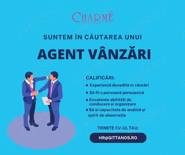 ANGAJAM- Agent vanzari  venit net=4.000 RON+comision