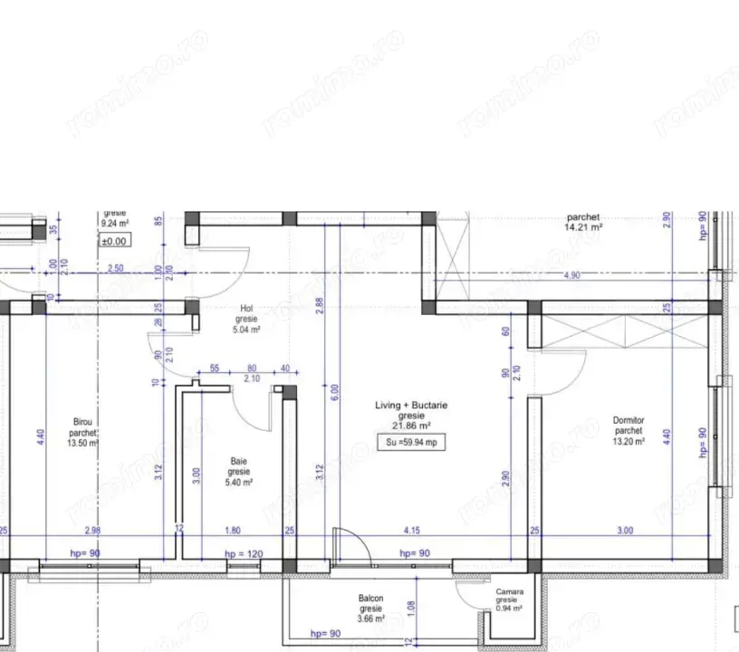 Apartament FINISAT de 3 camere, CF disponibil, 60 mp, zona Cetatii